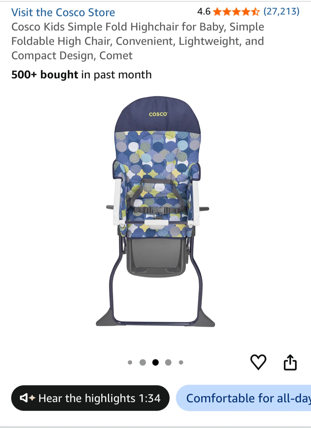 Cosco Simple Fold High Chair - Comet - photo 2