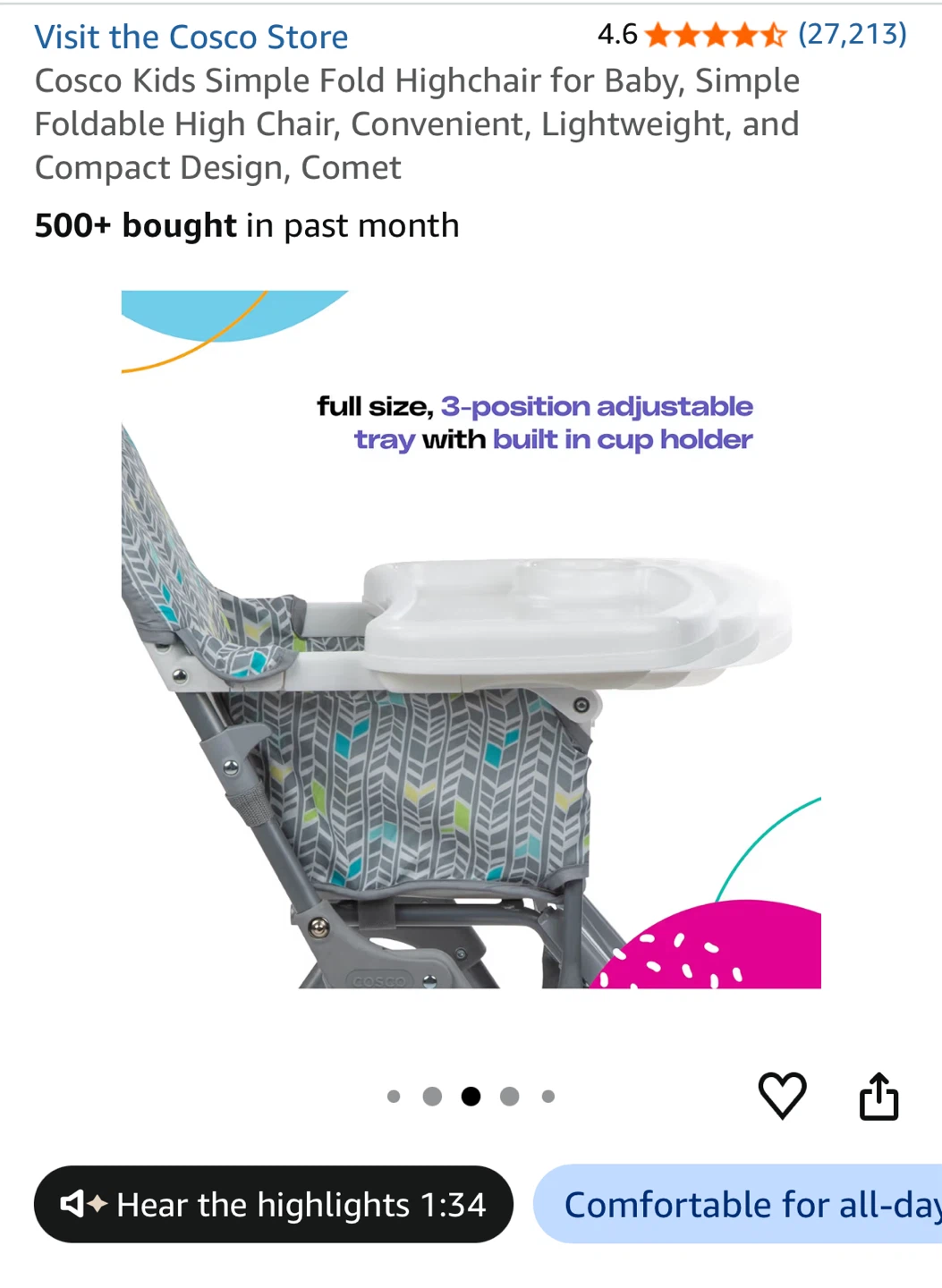 Cosco Simple Fold High Chair - Comet - photo 3