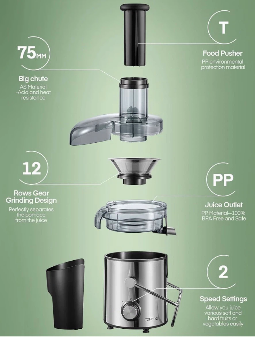 Fohere 800W Nutrition Protector Juicer Machine - photo 2