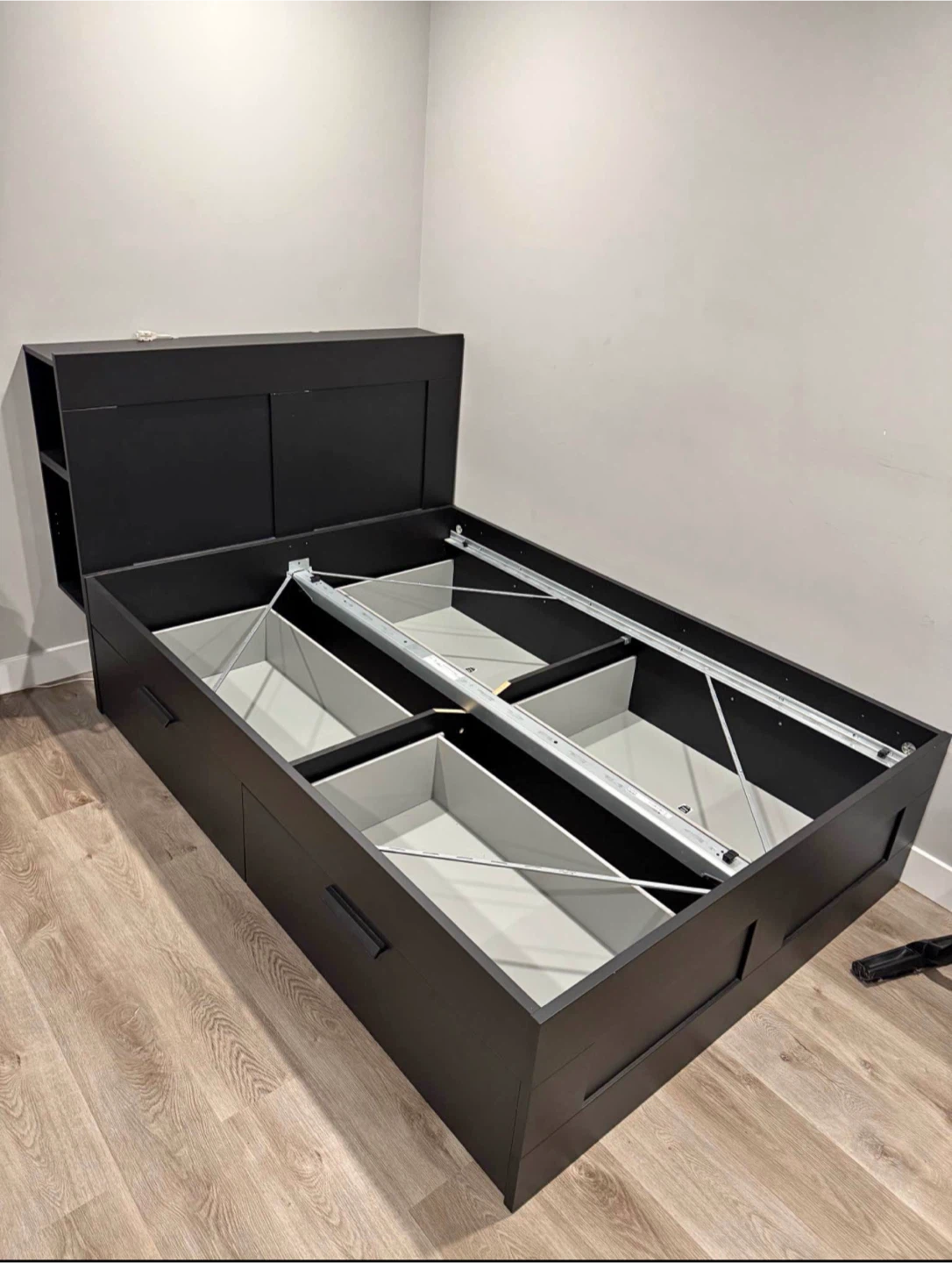 IKEA grimnes double full bed frame with drawers