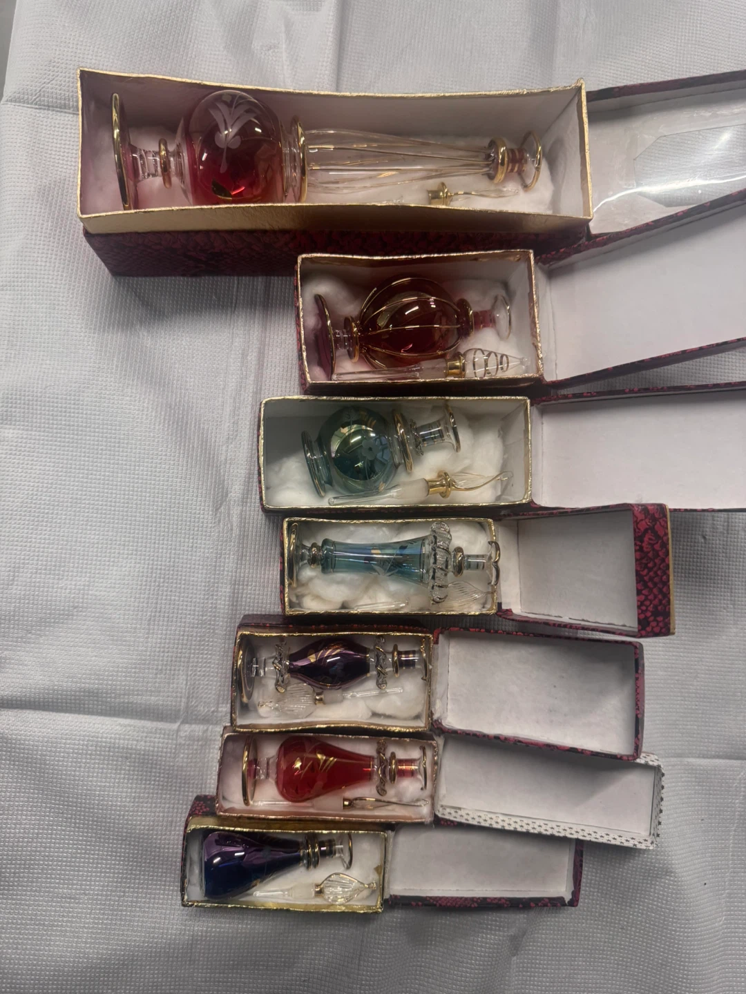 Set of 7 Hand-Blown Glass Perfume Bottles - photo 2