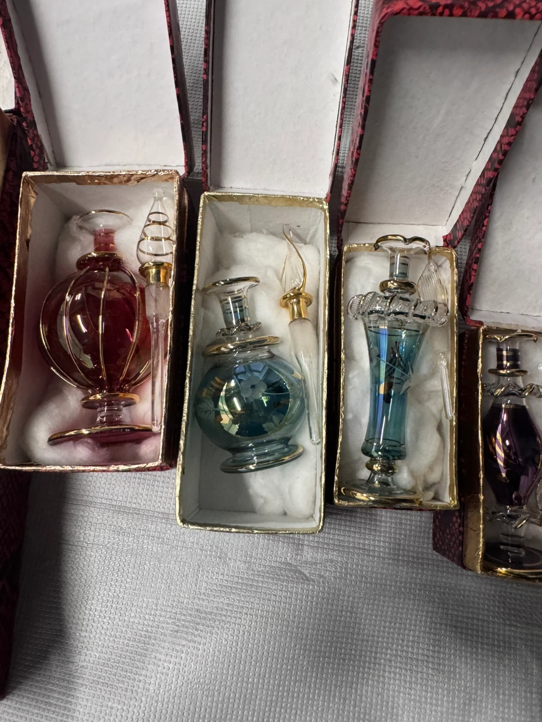 Set of 7 Hand-Blown Glass Perfume Bottles - photo 4