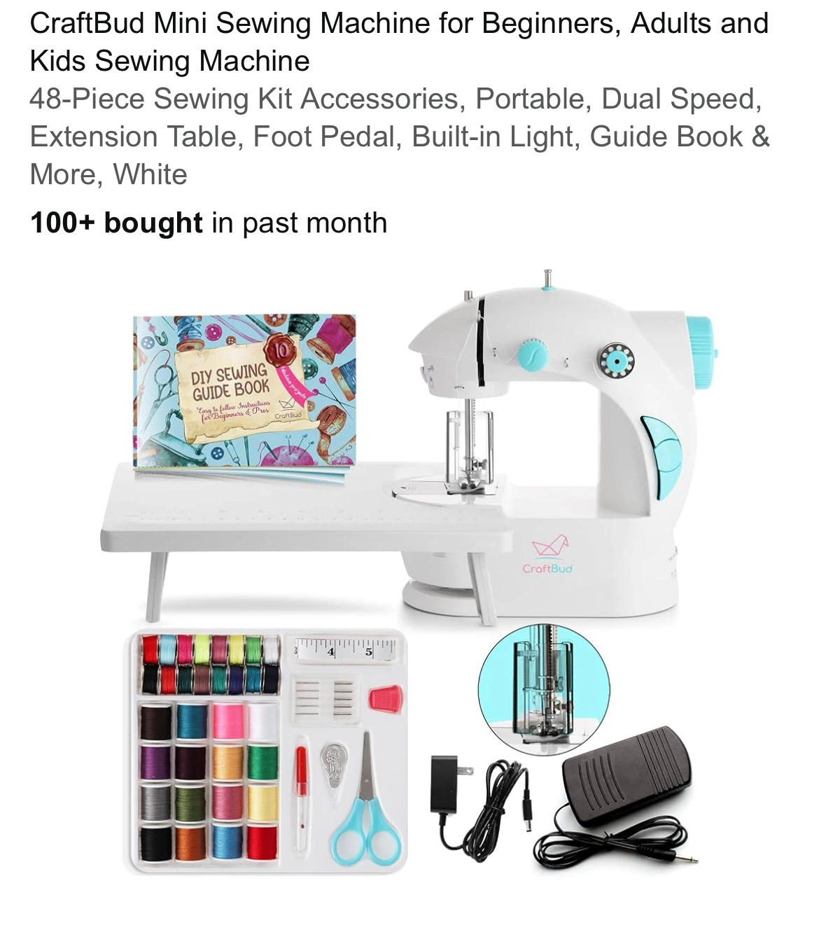 CraftBud Mini Sewing Machine with Accessories