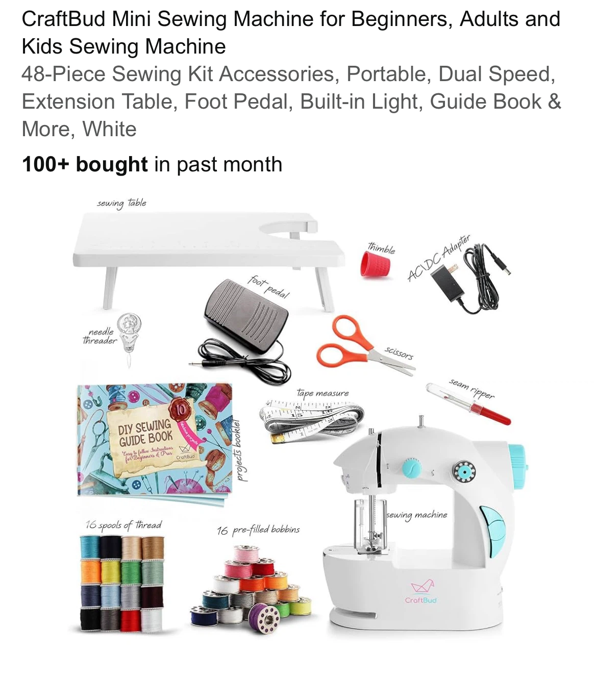 CraftBud Mini Sewing Machine with Accessories - photo 5