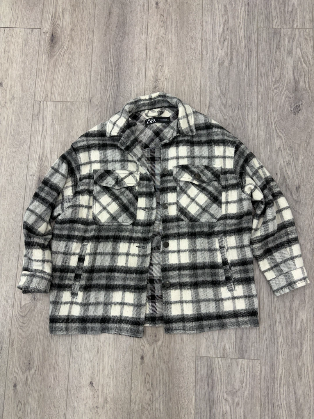 Zara Plaid Shirt Jacket