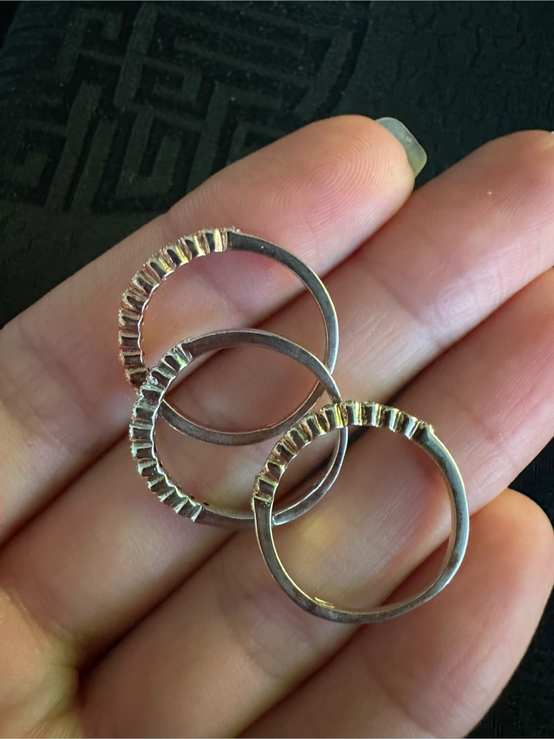 Set of 3 Sterling Silver Stacking Rings - photo 5