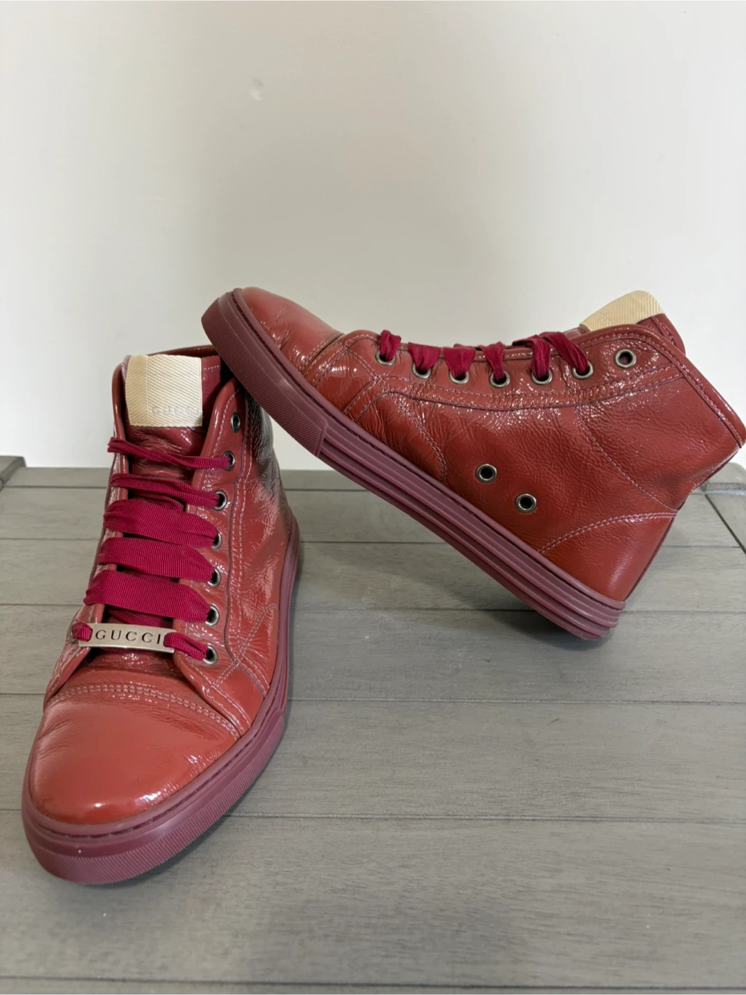 🍷 Gucci patent leather high-top sneakers 🍷 - photo 2