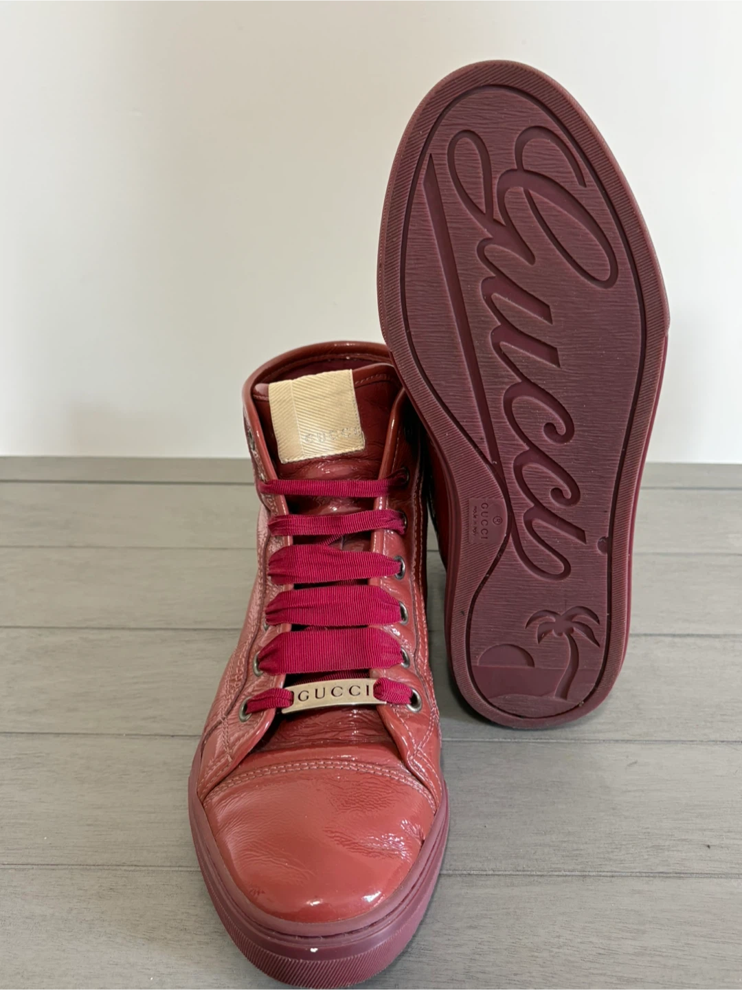 🍷 Gucci patent leather high-top sneakers 🍷 - photo 4