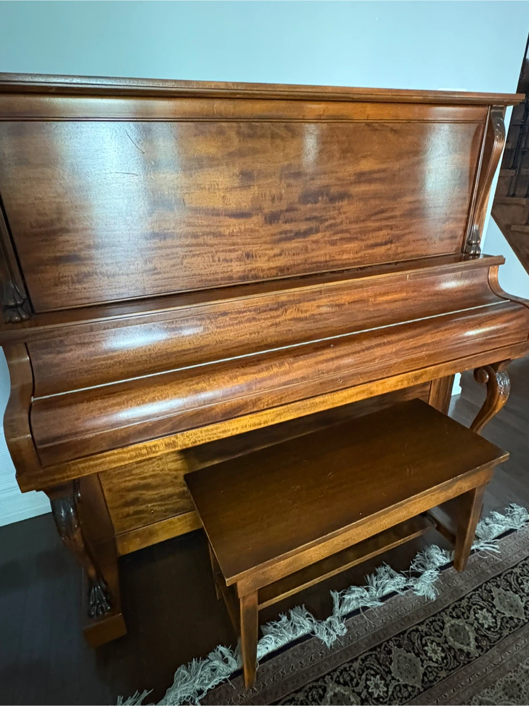 Traditional Upright Piano with Bench - photo 3