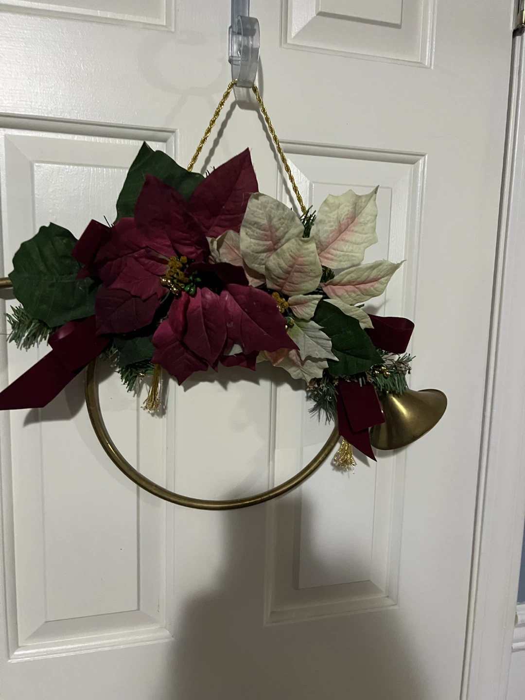 Christmas Poinsettia and Bell Wreath