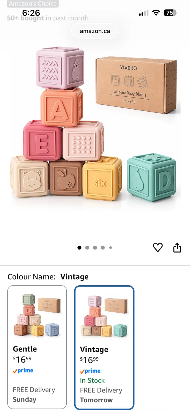 Yiveko Silicone Baby Blocks - 8 Pack
