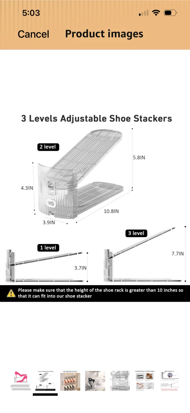 3-Level Adjustable Shoe Stackers - photo 3