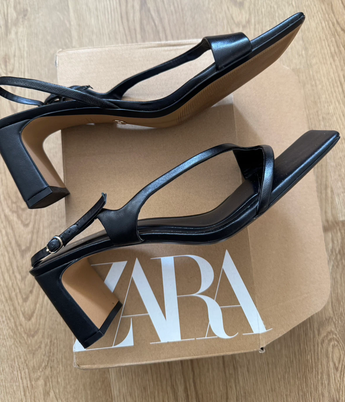 Zara black block heel sandals size 40 - photo 2