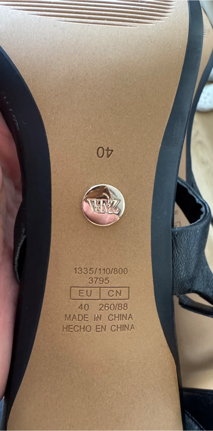 Zara black block heel sandals size 40 - photo 3