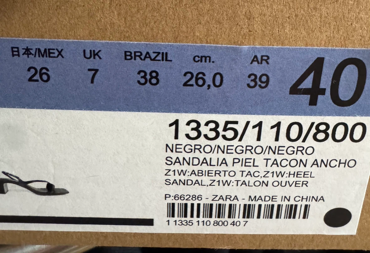 Zara black block heel sandals size 40 - photo 4