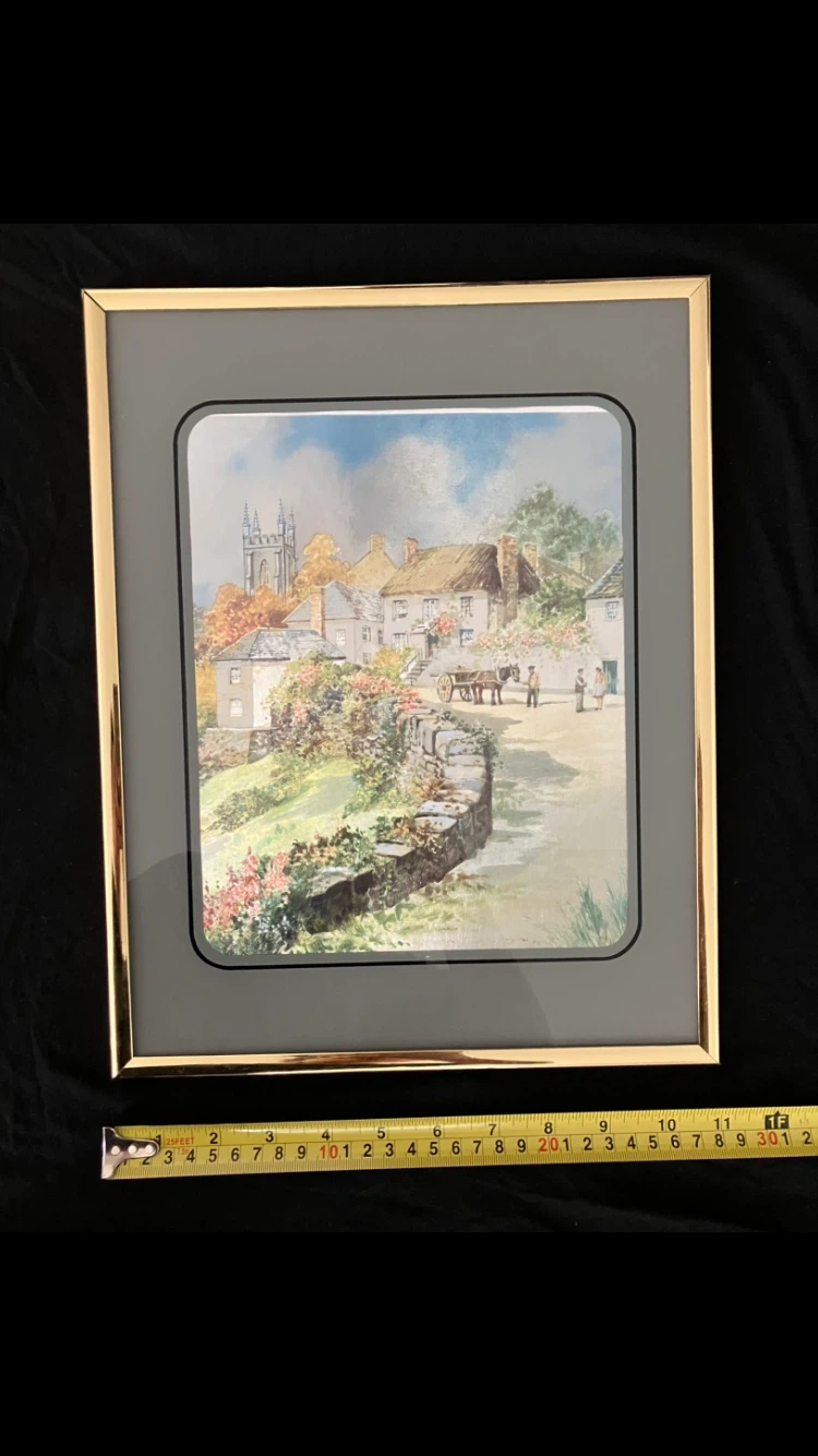 Framed Village Scene Wall Art 🖼️✨🏞️🏘️🏰⛰️☀️ - photo 2