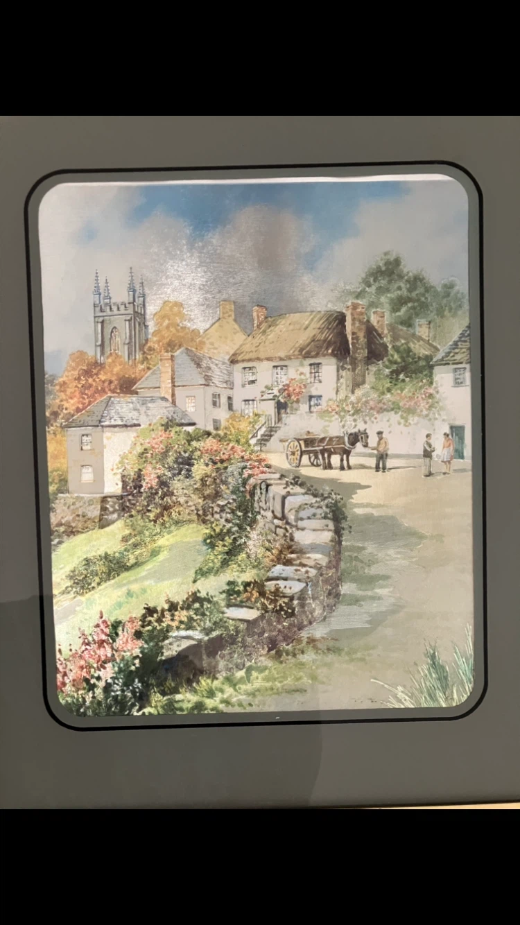 Framed Village Scene Wall Art 🖼️✨🏞️🏘️🏰⛰️☀️ - photo 3