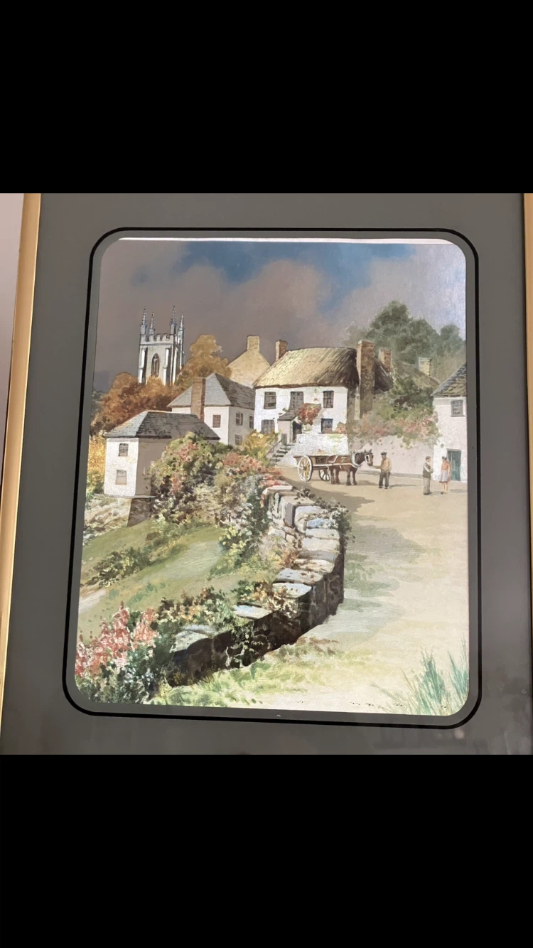 Framed Village Scene Wall Art 🖼️✨🏞️🏘️🏰⛰️☀️ - photo 5
