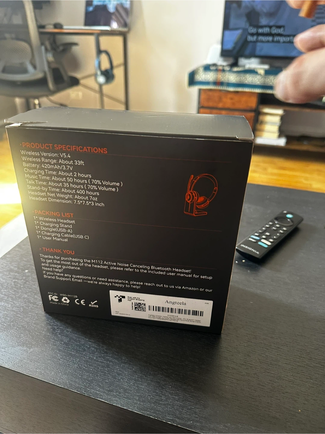 Angteela M112 Active Noise Canceling Wireless Headset - photo 2