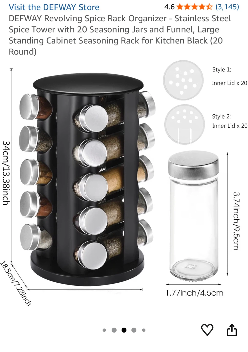 DEFWAY Revolving Spice Rack Organizer - photo 2