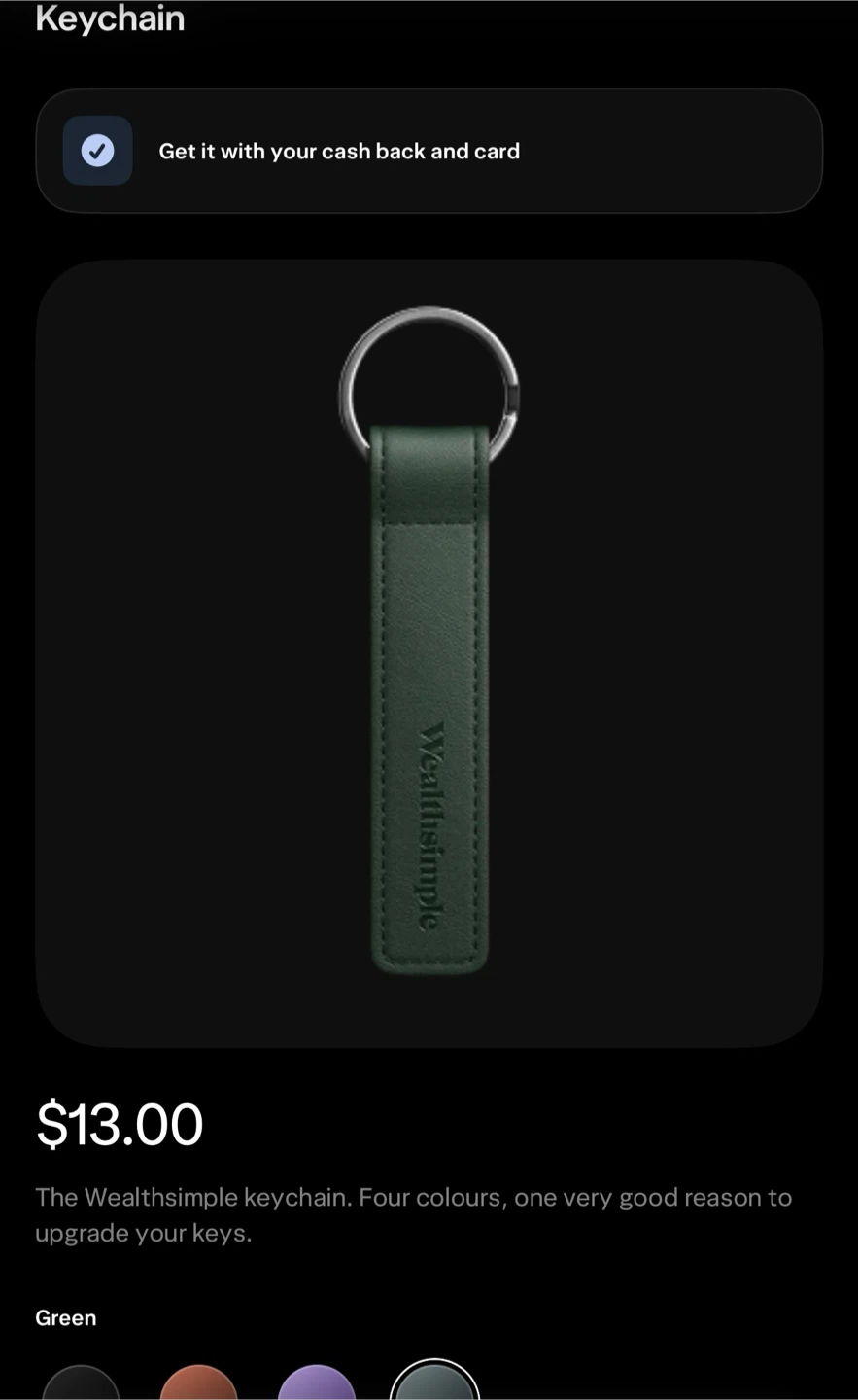 Wealthsimple Green Keychain