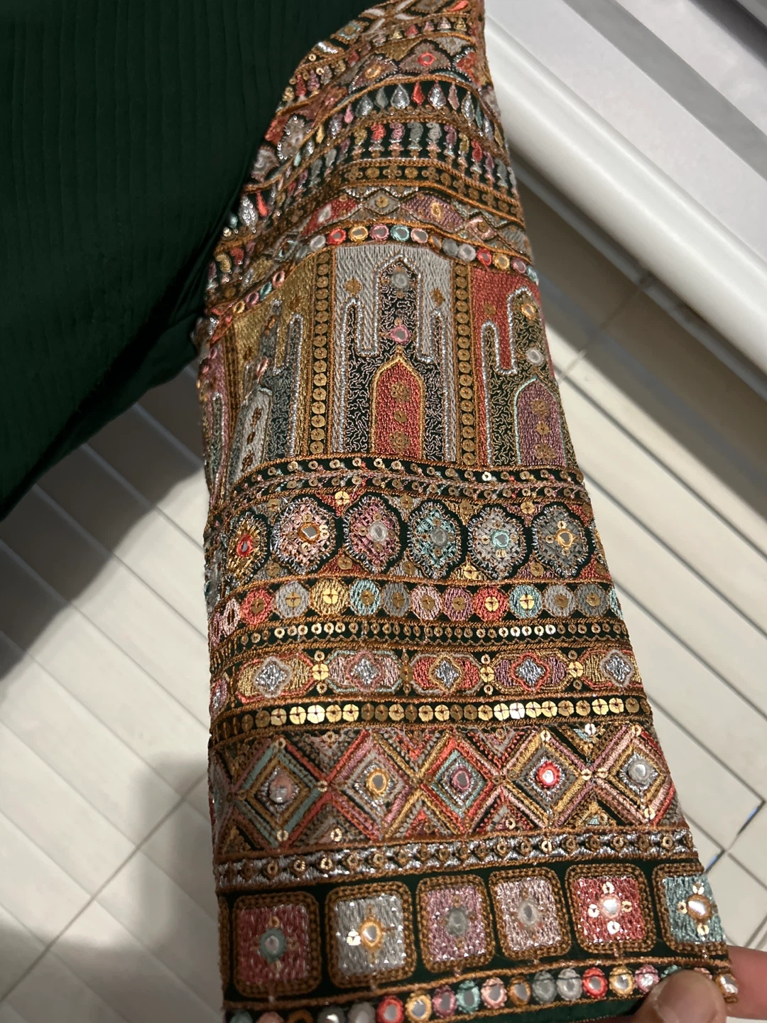 Designer inspired Dark Green Pleated Anarkali Suit - photo 3