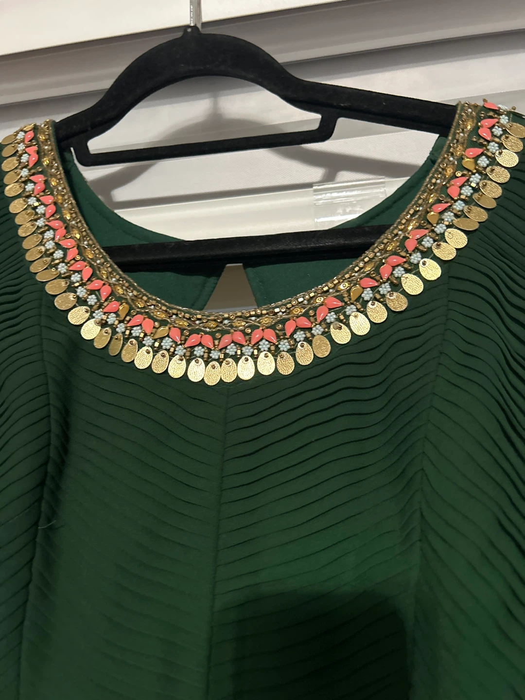 Designer inspired Dark Green Pleated Anarkali Suit - photo 4