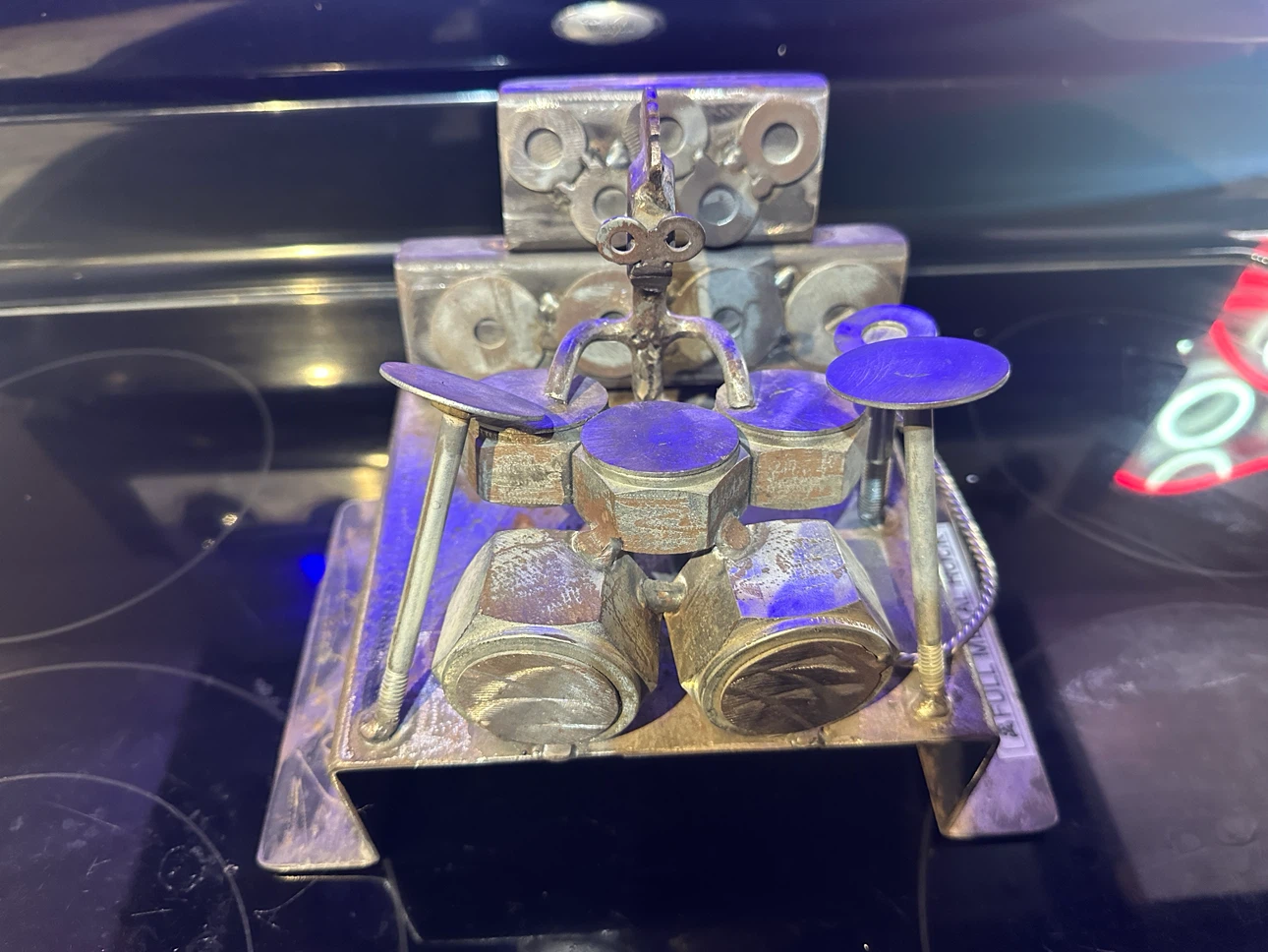 Custom "Full Metal Rock" Scrap Metal Drummer Sculpture