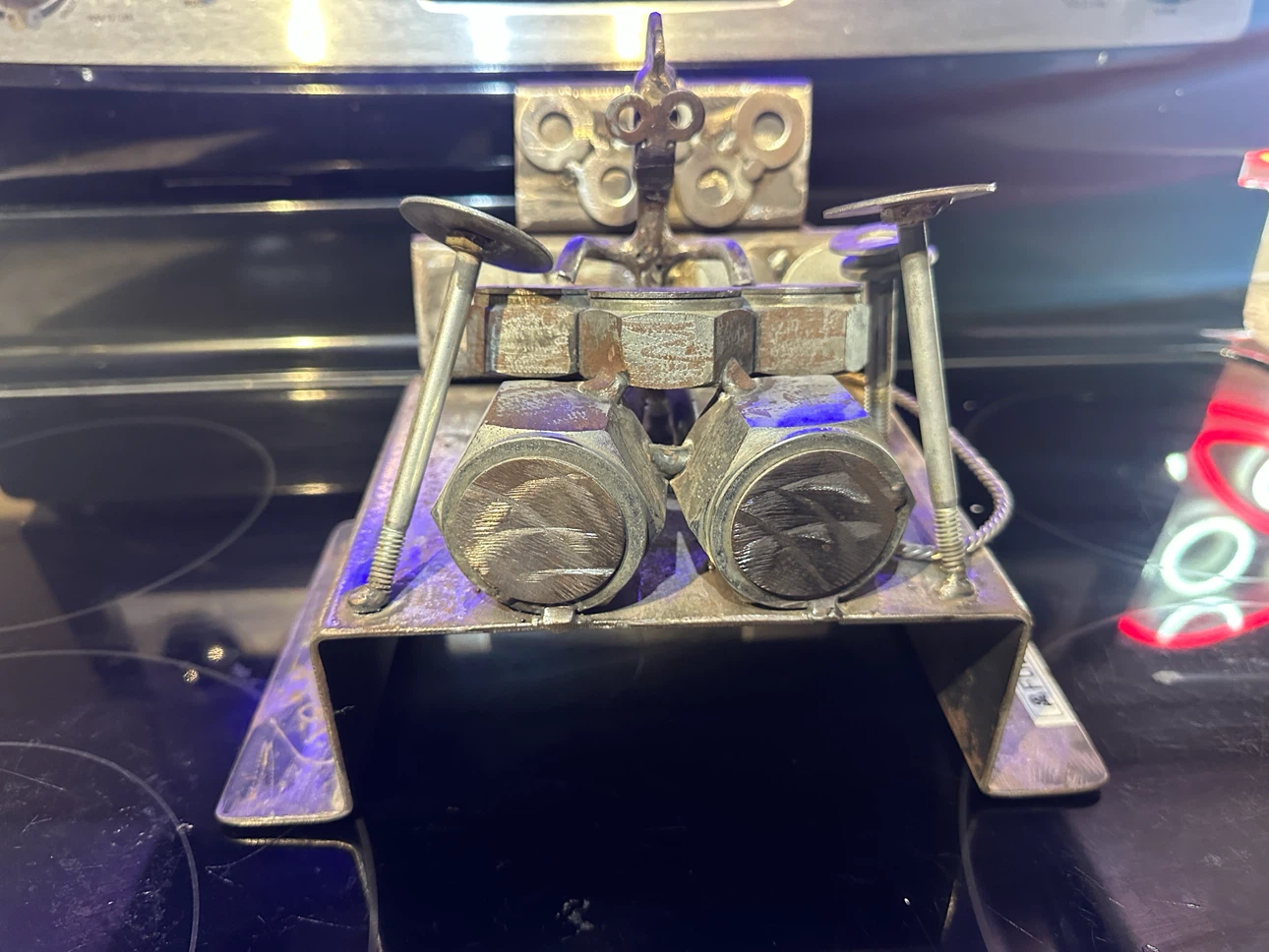 Custom "Full Metal Rock" Scrap Metal Drummer Sculpture - photo 2
