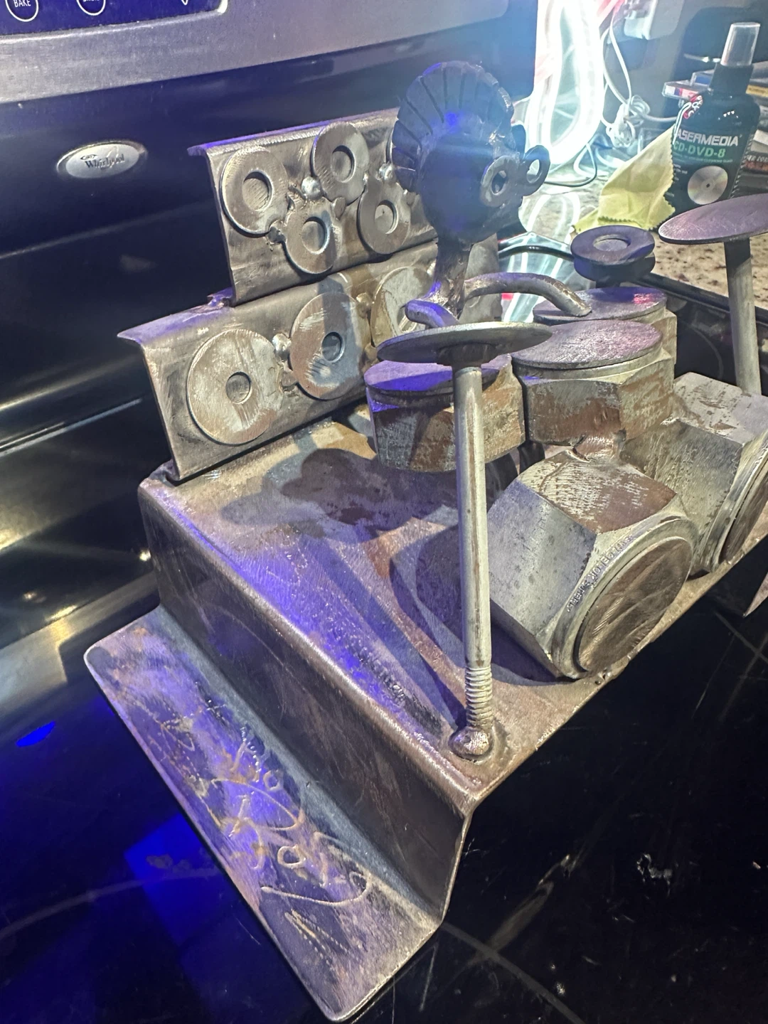 Custom "Full Metal Rock" Scrap Metal Drummer Sculpture - photo 5
