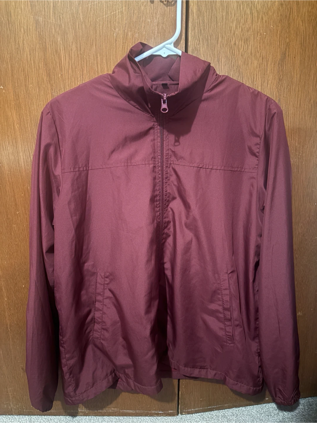 Maroon Full-Zip Windbreaker - photo 3