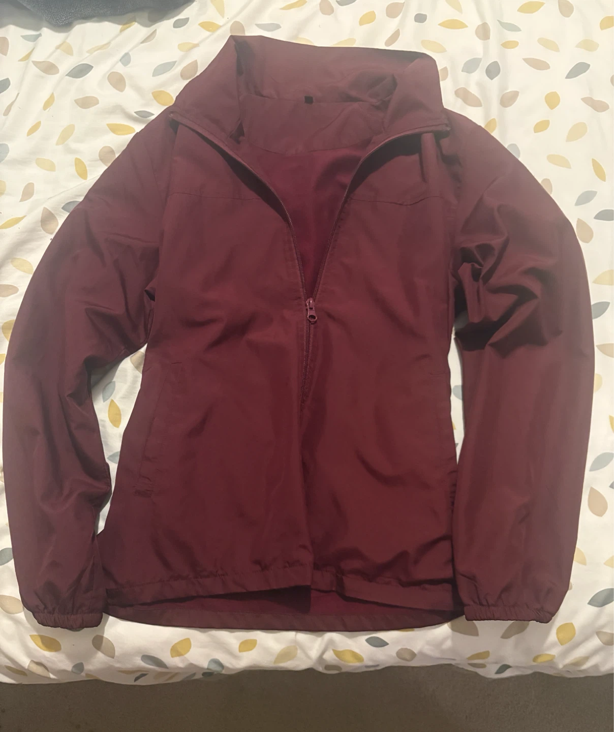 Maroon Full-Zip Windbreaker