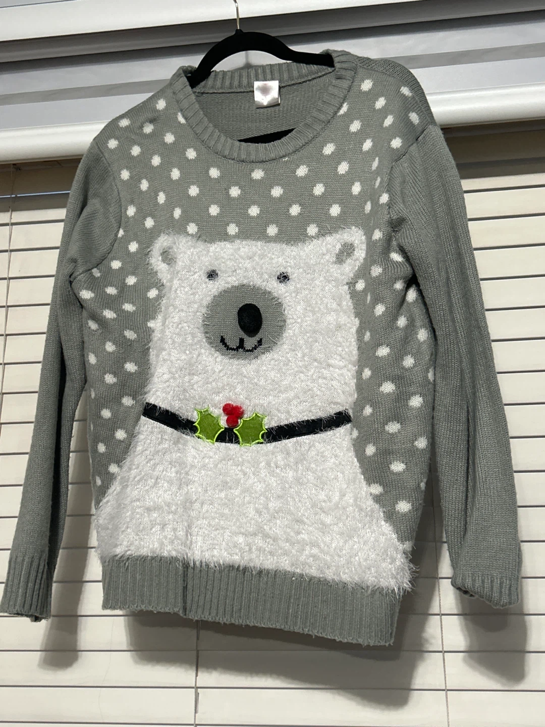 Grey Polar Bear Holiday Sweater
