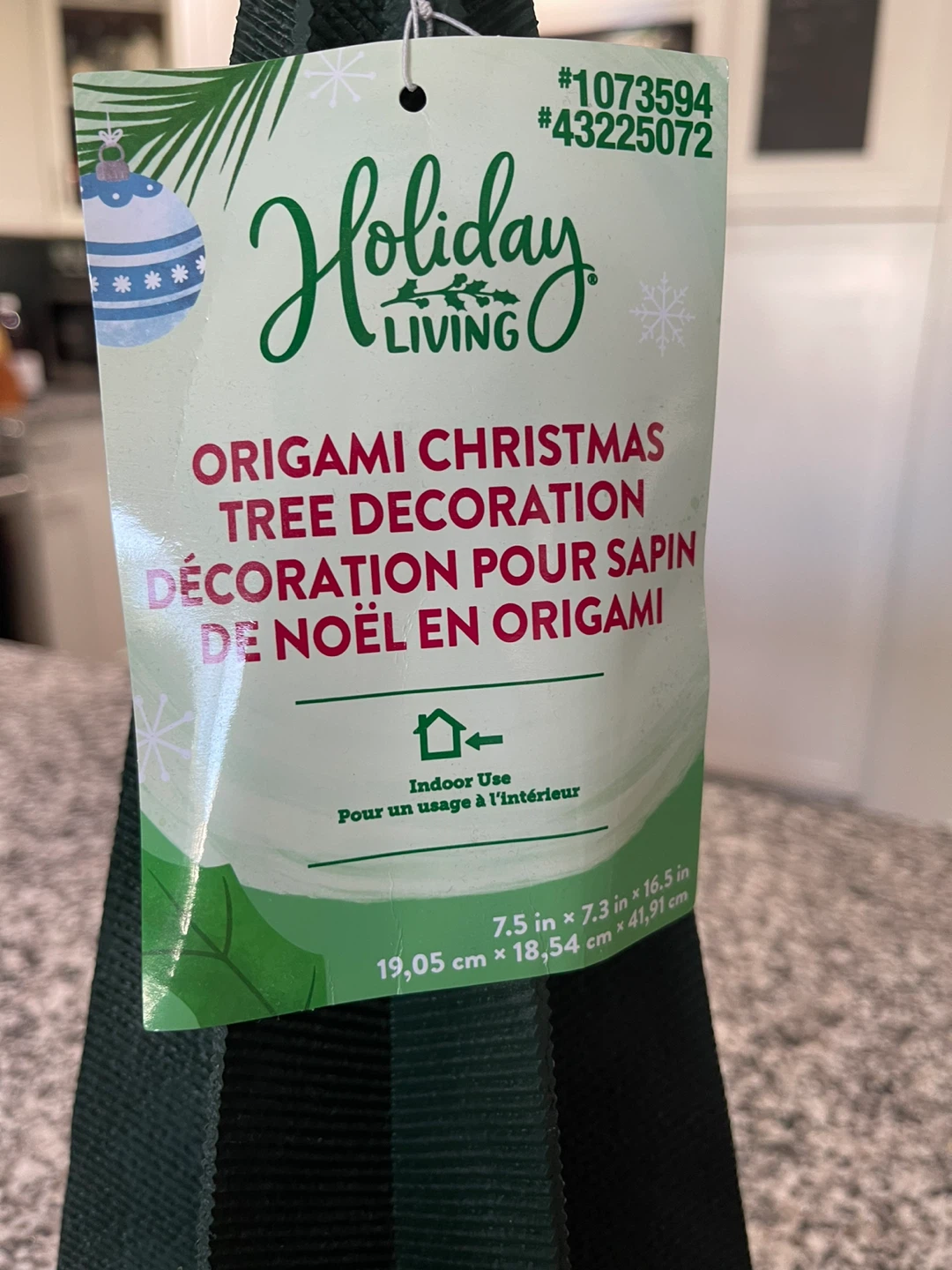 Holiday Living Green Origami Christmas Tree Decoration - photo 2