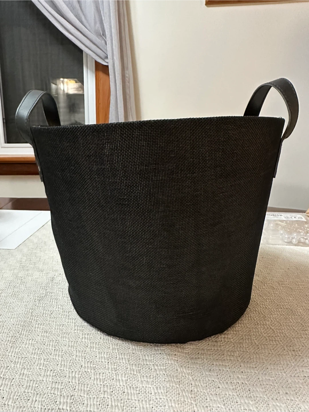 Black Fabric Storage Basket
