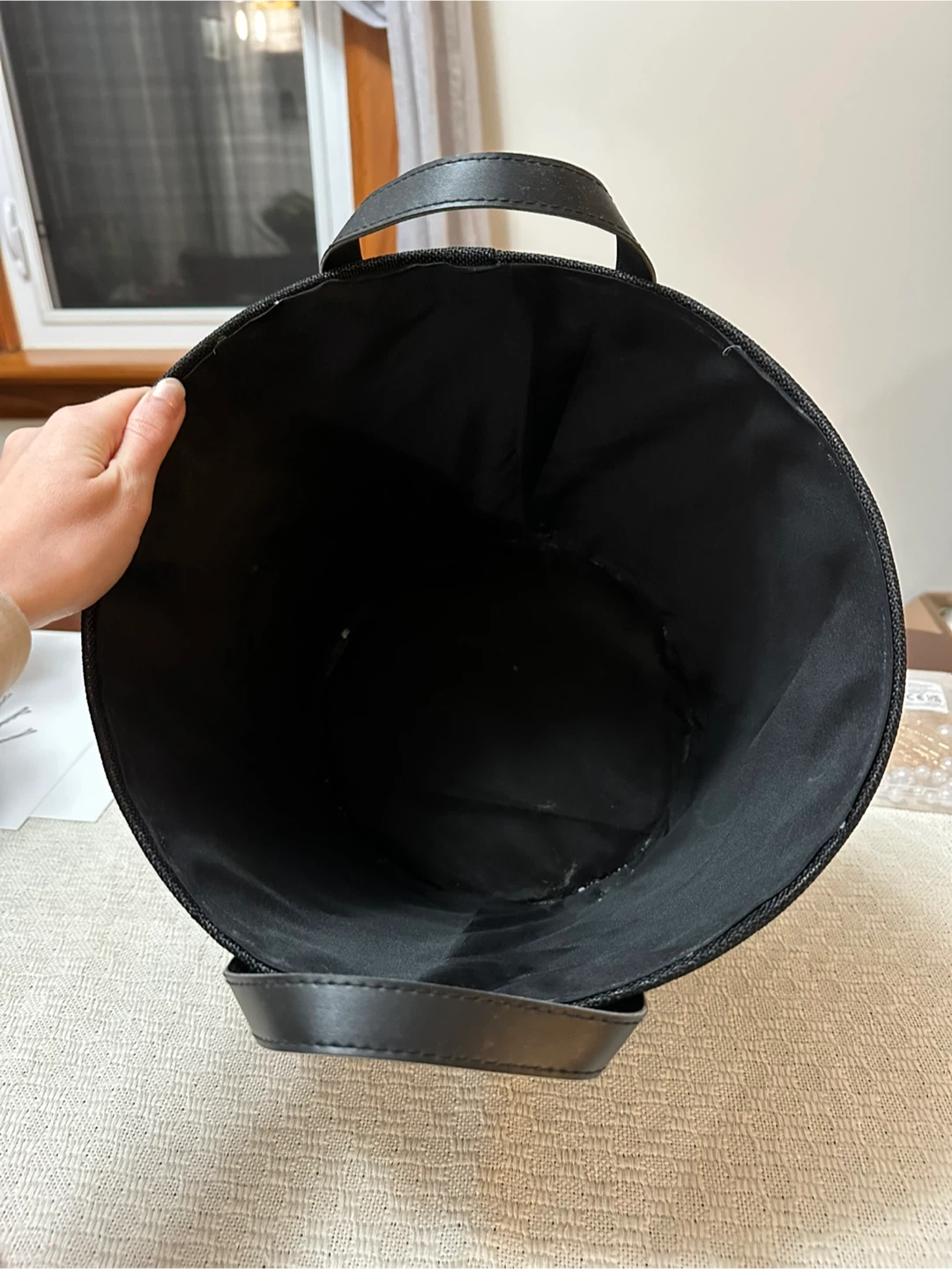 Black Fabric Storage Basket - photo 2