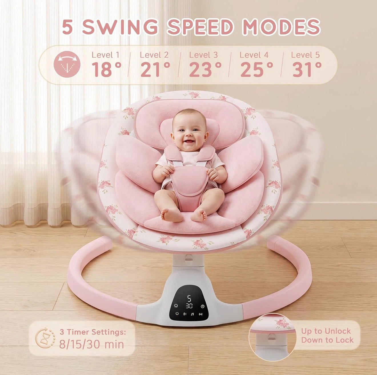 (New)Electric Baby Swing for Infants, Remote control - photo 2