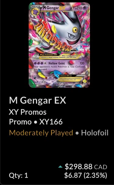 M Gengar EX XY166 Pokémon Card MP - photo 3