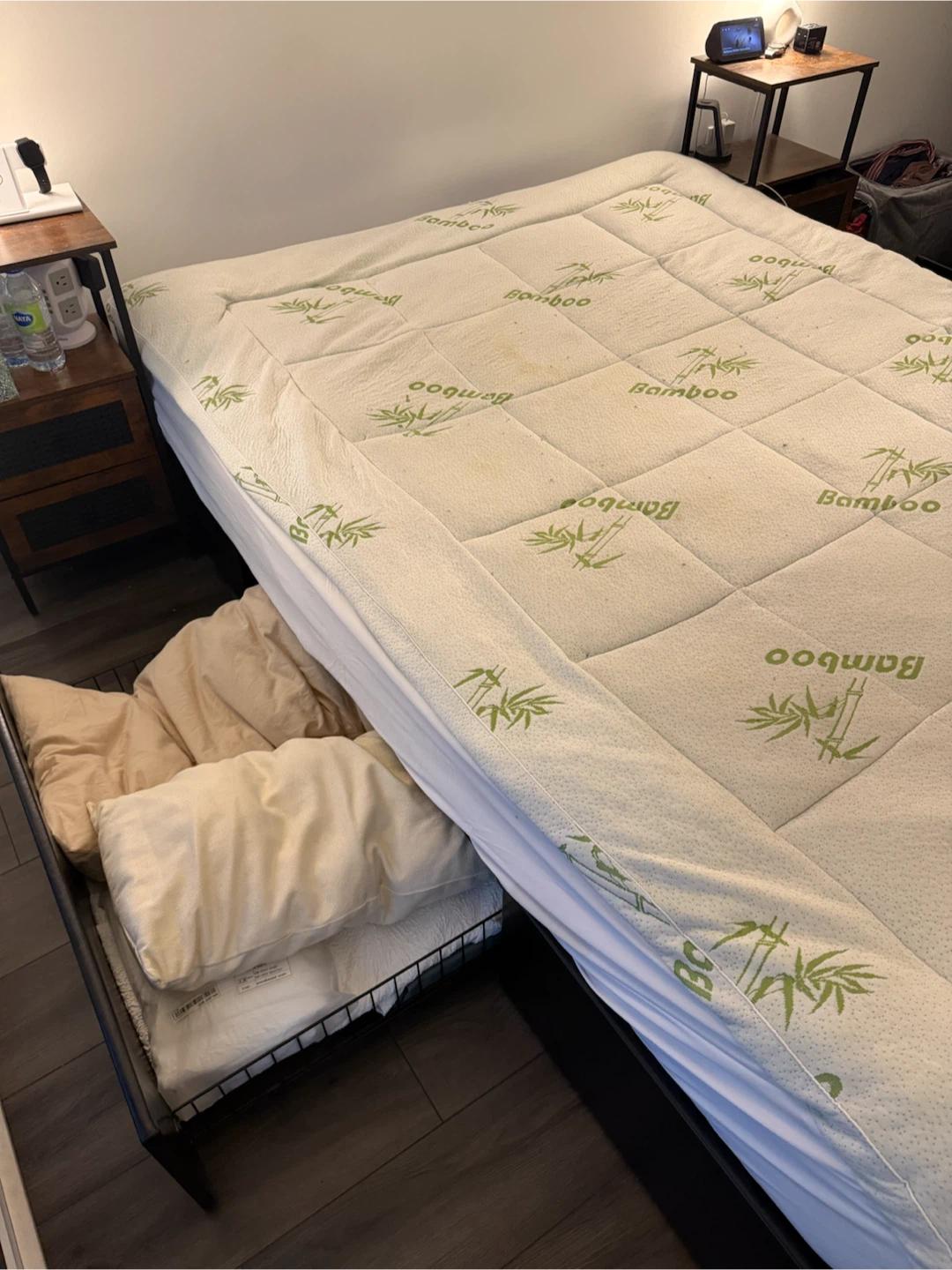 Queen bed frame w/storage + MF mattress + bamboo mattress topper - photo 4