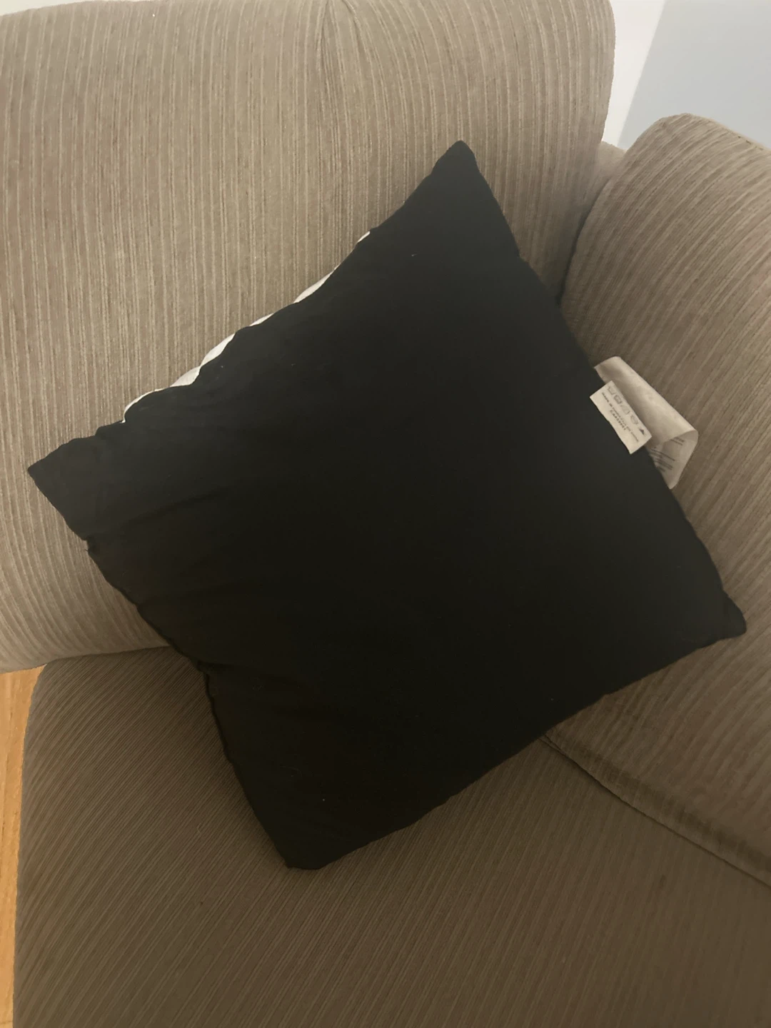 Black square cushion