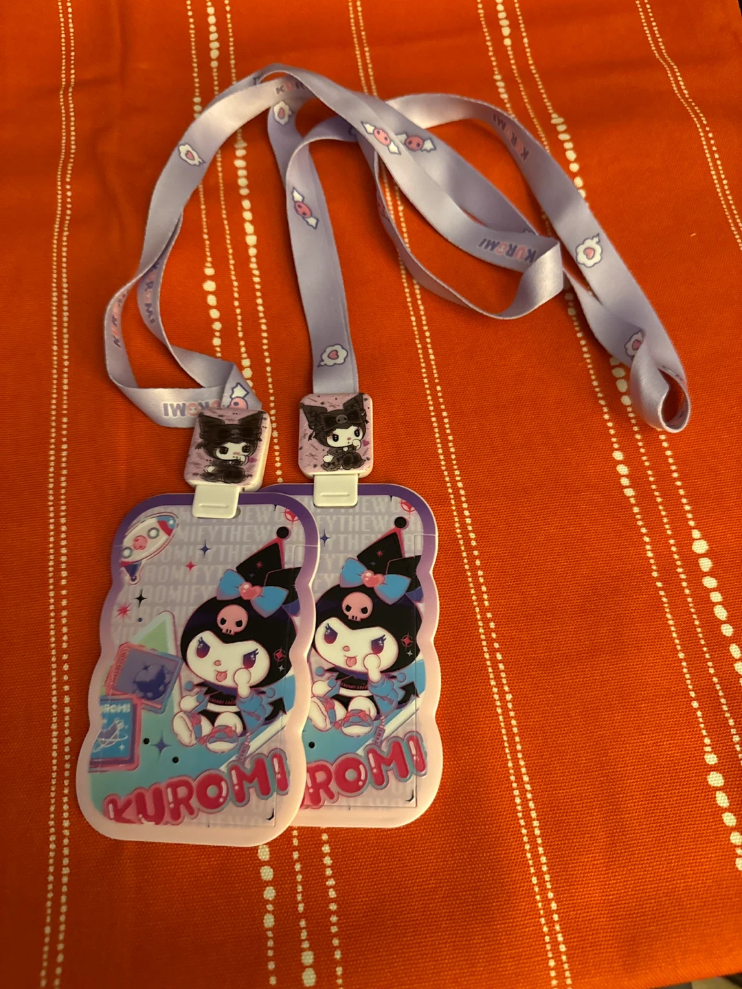 Set of 3 Kuromi Badge Holders with Lanyards - photo 3