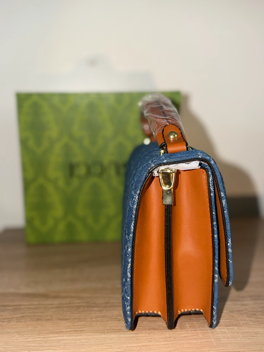 GG Quilted Denim Top Handle Bag - photo 2