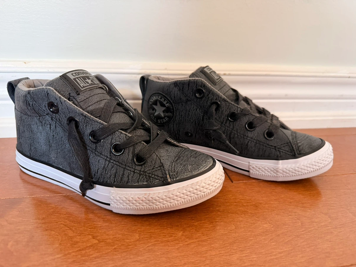 Brand New Kids Converse All Star Street Mid Black Sneakers - photo 2