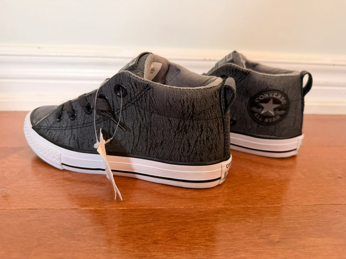 Brand New Kids Converse All Star Street Mid Black Sneakers - photo 3
