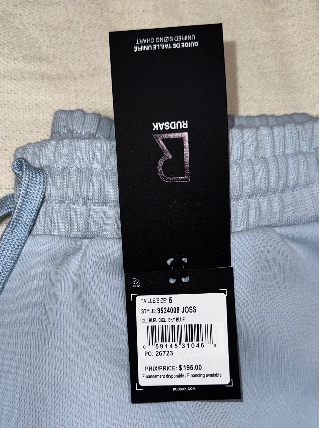 Rudsak Joss Sweatpants - Sky Blue - Size 5 - photo 3