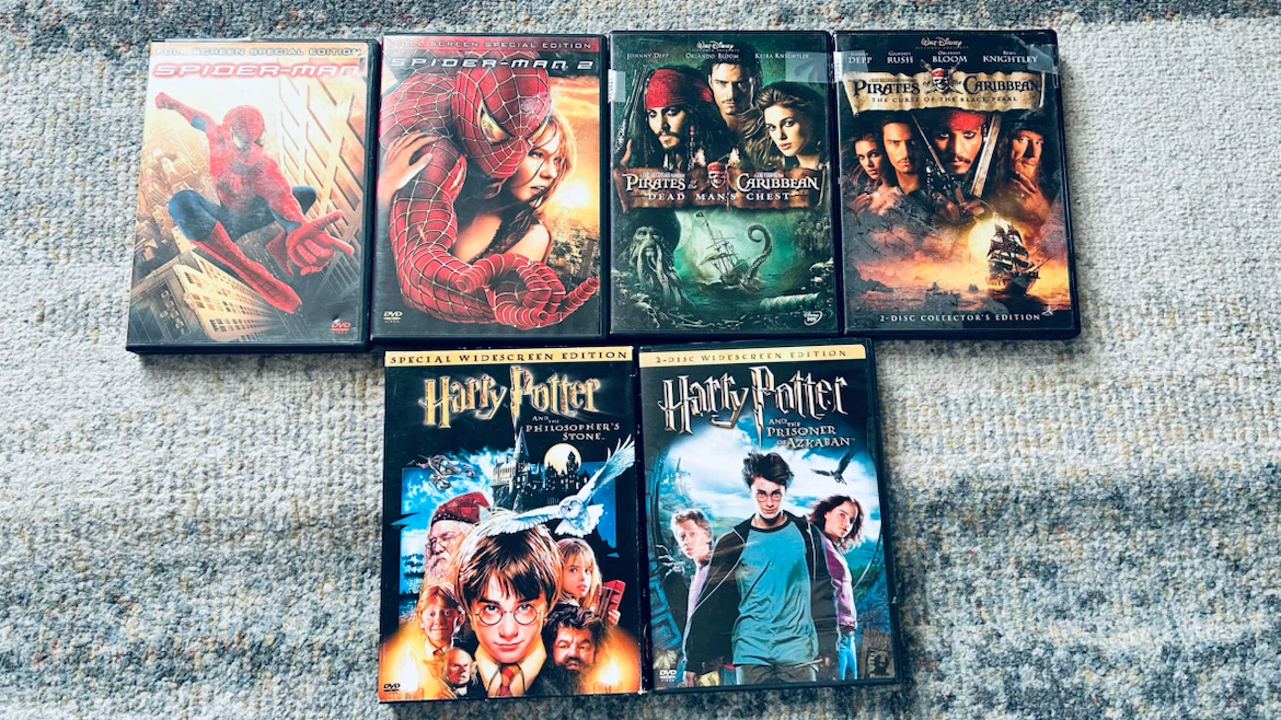 6 DVD Movies Bundle – Harry Potter, Spider-Man
