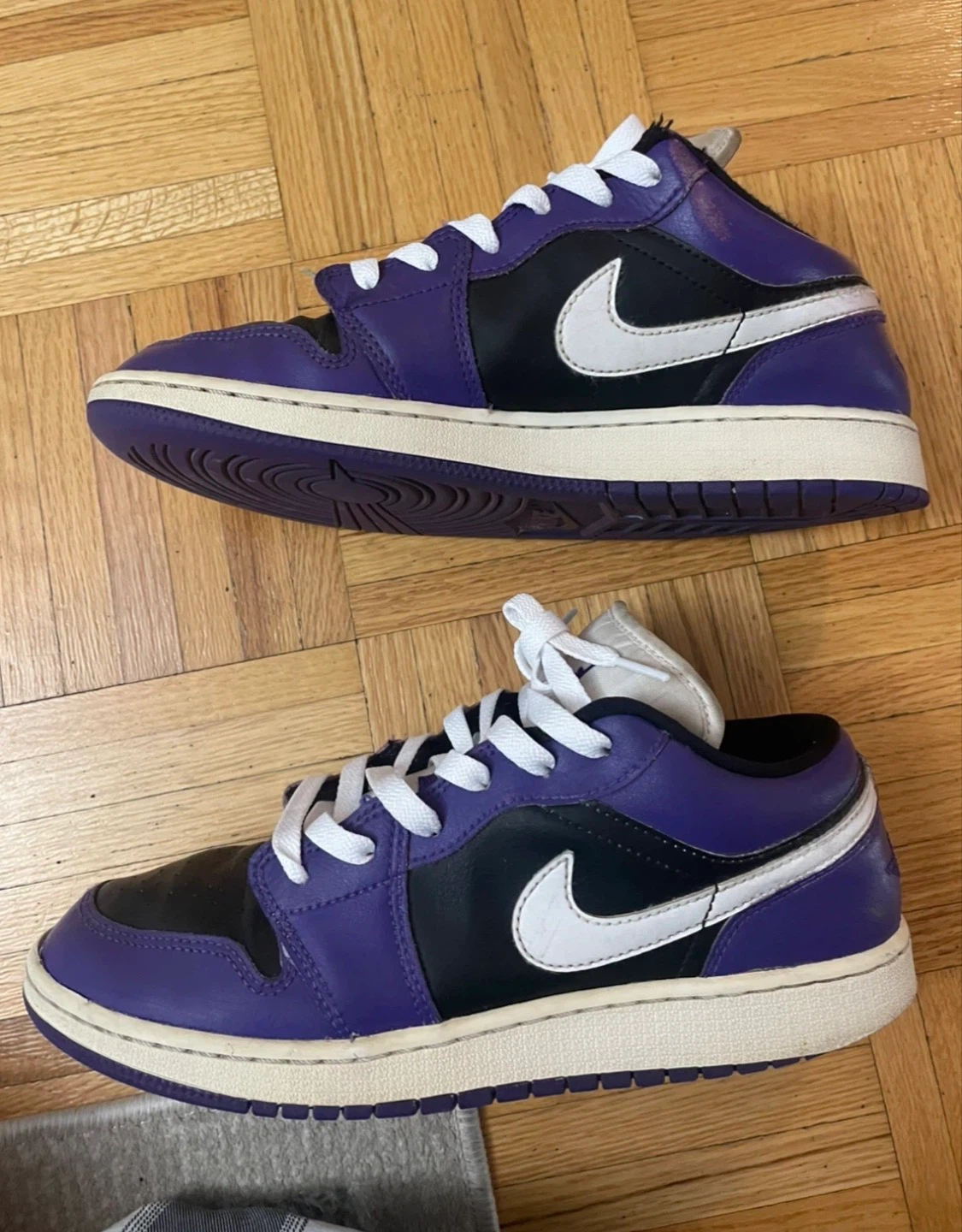 Nike Jordan 1 Low Purple and Black Sneakers - photo 3