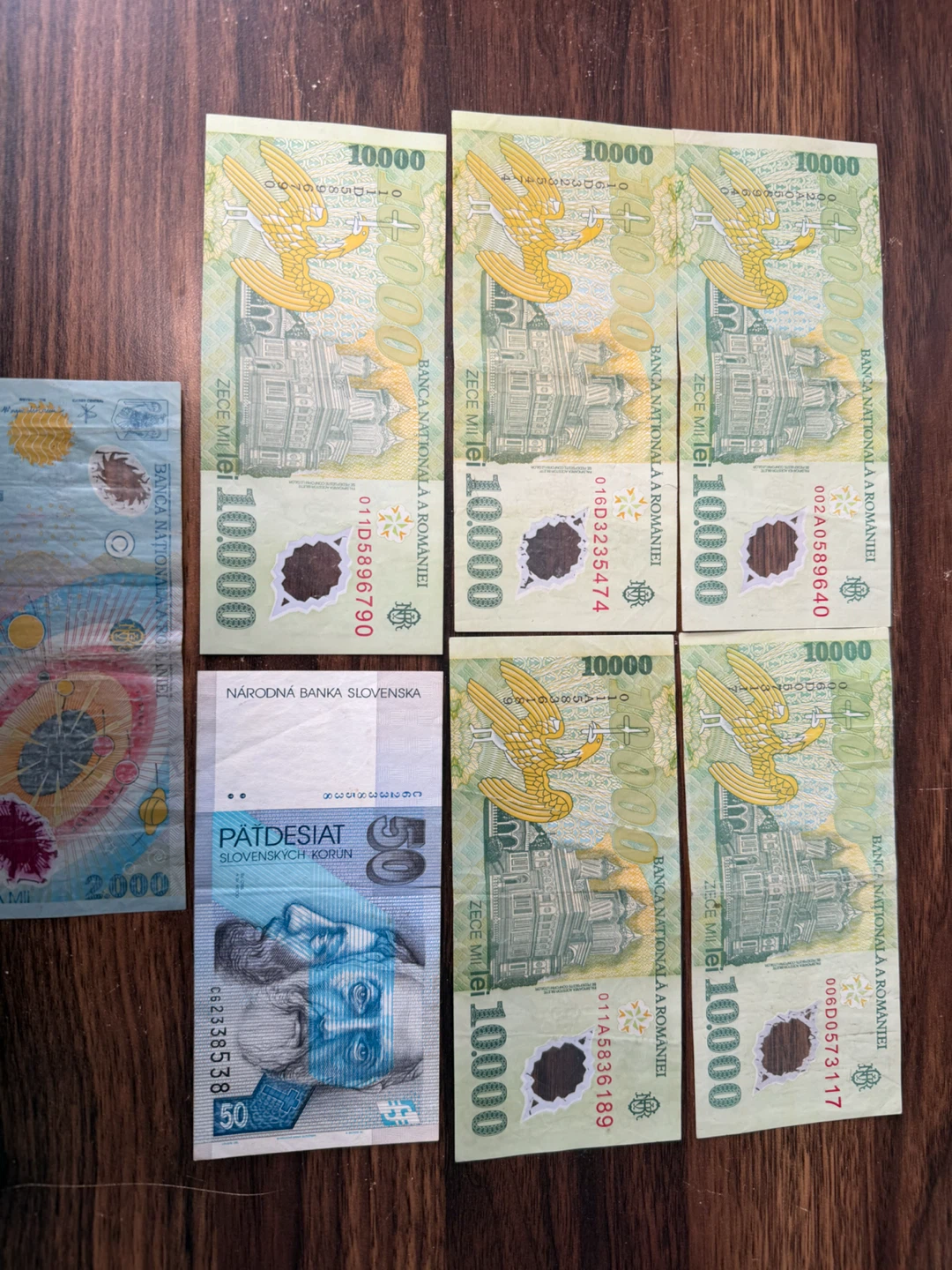 Collection of Old Romanian Leu and Slovak Koruna Banknotes - photo 2