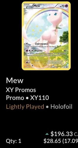 Mew XY110 Promo Pokémon Card LP - photo 3