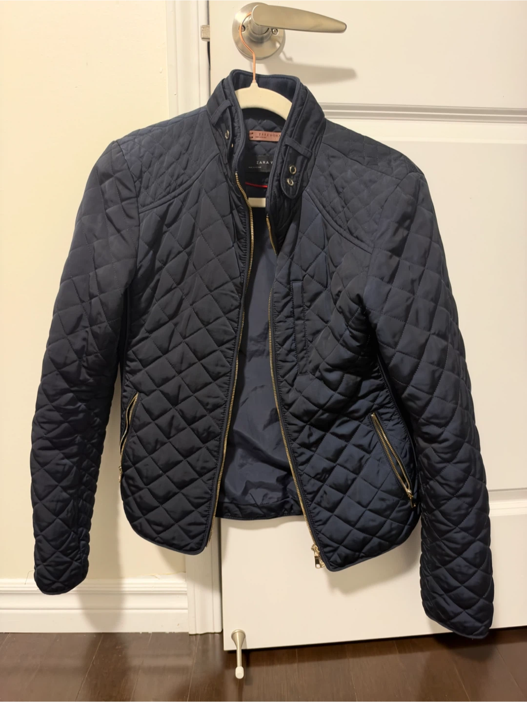 Zara Quilted Jacket - Navy Blue - photo 2